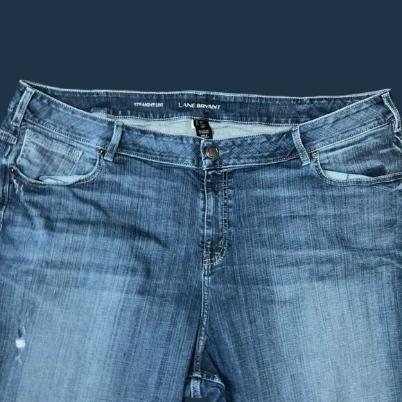 Plus Size Lane Bryant Mid Wash Hi Rise Jeans Size 28R 46x29 #162 - Picture 2 of 8